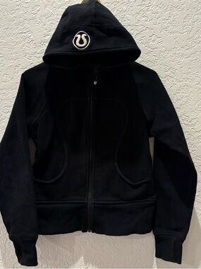 lululemon athletica Black Zip Hoodie with Logo Pull